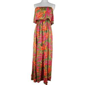 JAPNA WOMEN'S STRAPLESS MAXI DRESS – VIBRANT FLORAL PRINT – SIZE SMALL – NWT